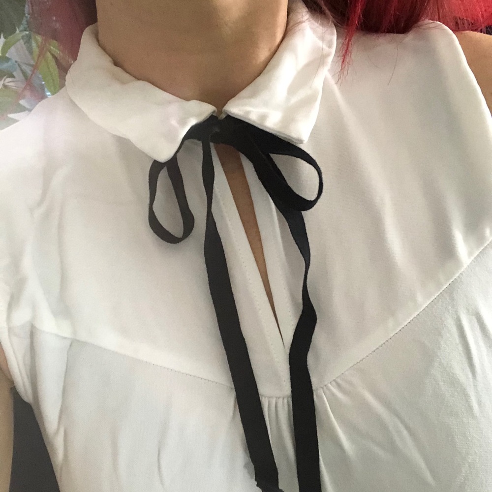 Zara white blouse with collar and tie